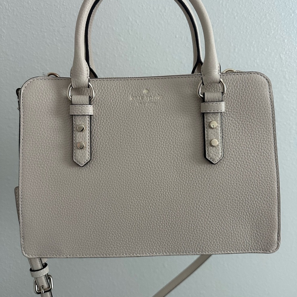 Kate Spade Cream Satchel with Structured Design